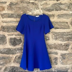 Fit and flare royal blue mini dress